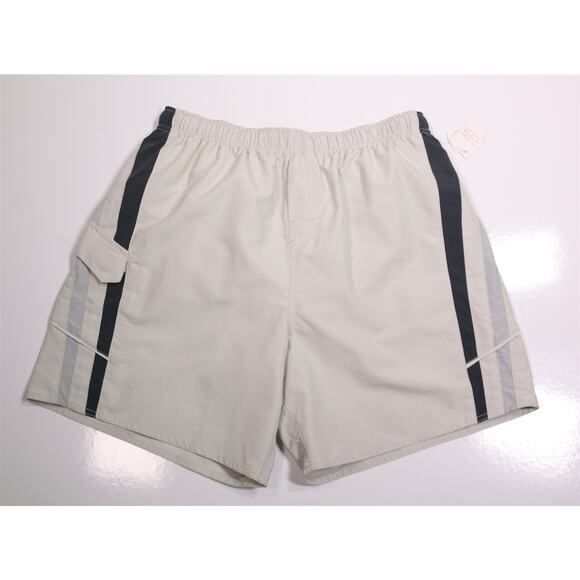 Neiman-Marcus Khaki Tan Swim Trunks Cargo Pocket 7" Inseam Men's Large New! - Picture 1 of 7